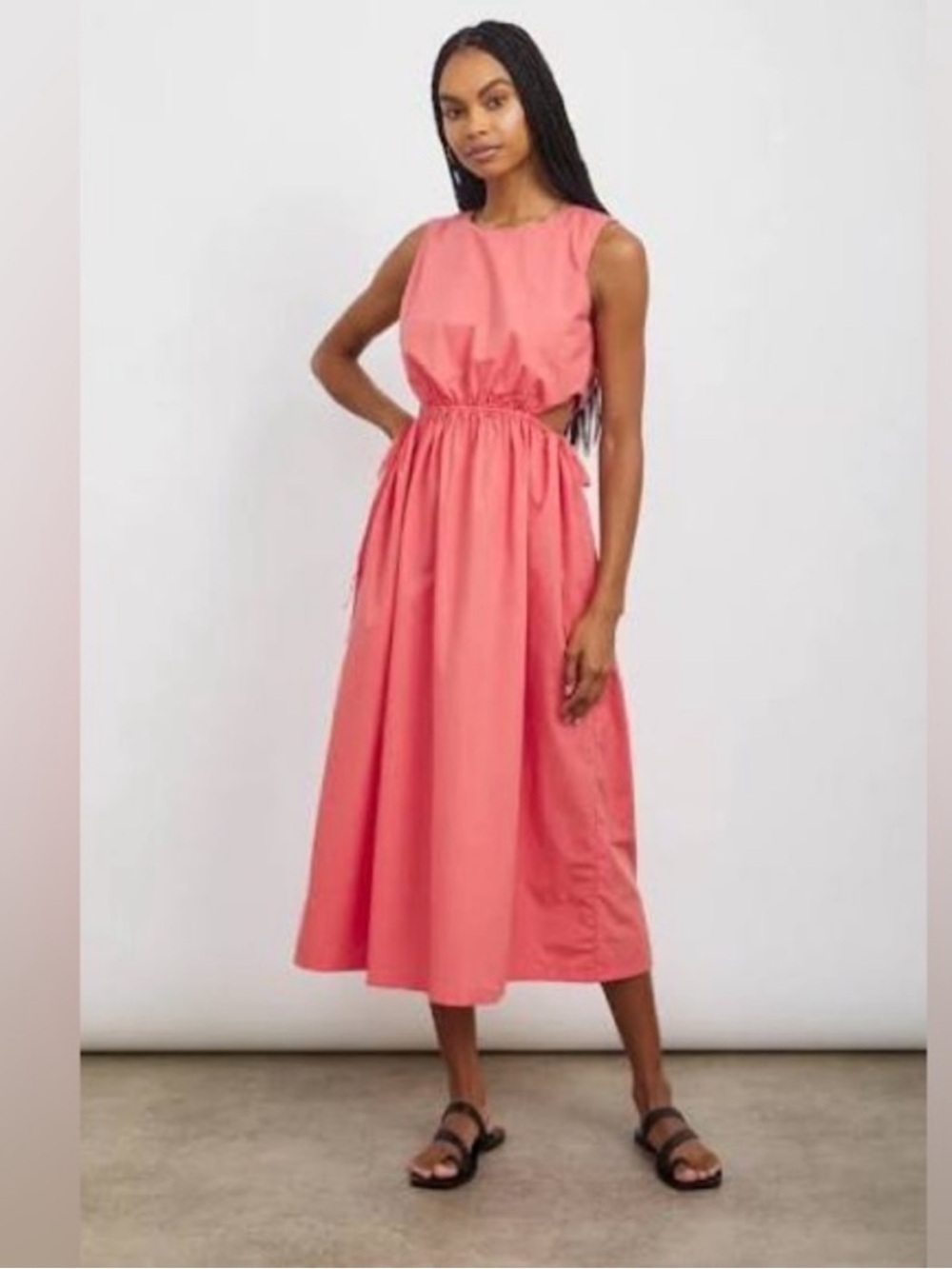 Rails Yvette Organic Cotton Cutout Midi Dress Spiced Coral size Medium
